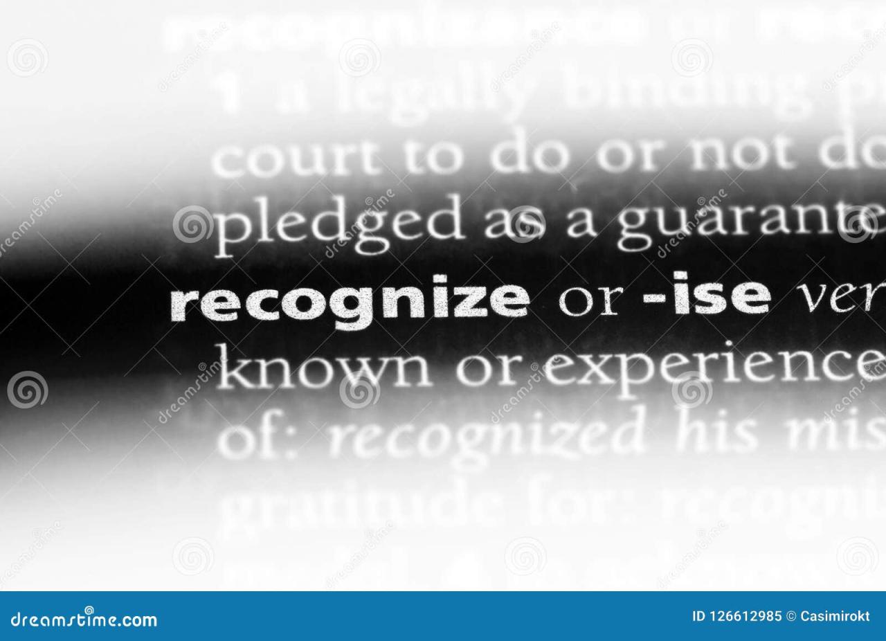 Recognize stock image. Image of macro, english, writing - 126612985